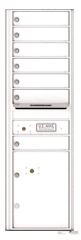 Florence 4C Horizontal Mailbox - 7 Doors, 1 Parcel Locker - 14 Doors High Private Access