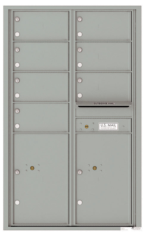 Florence 4C Horizontal Mailbox - 7 Doors, 2 Parcel Lockers - 14 Doors High Private Access