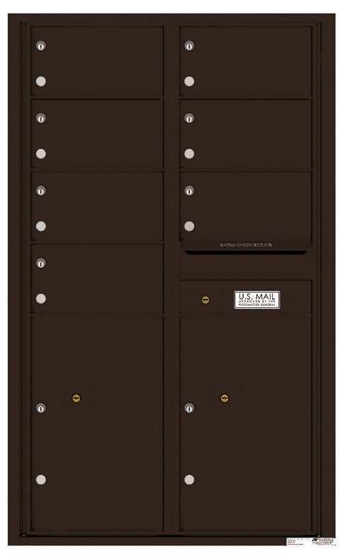 Florence 4C Horizontal Mailbox - 7 Doors, 2 Parcel Lockers - 14 Doors High Private Access