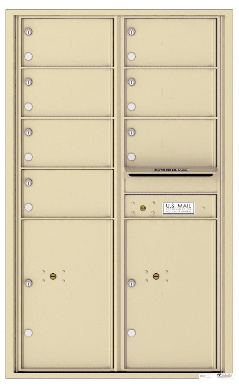 Florence 4C Horizontal Mailbox - 7 Doors, 2 Parcel Lockers - 14 Doors High Private Access