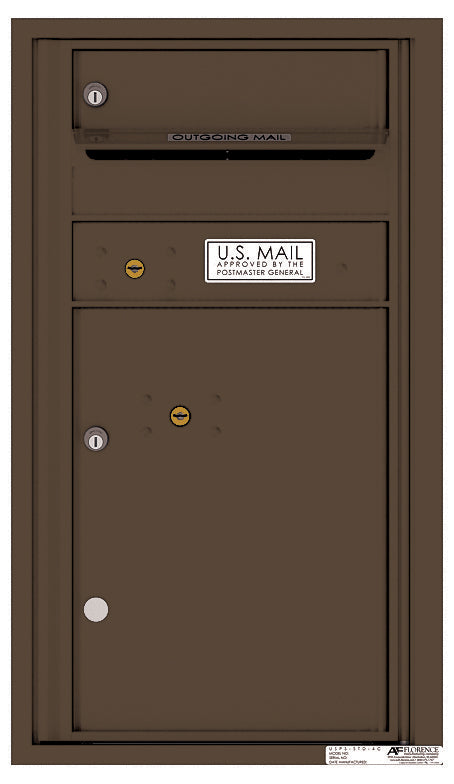 Front Loading Commercial Mailbox with 1 Tenant Compartment and 1 Parcel Locker-Antique Bronze (AB)