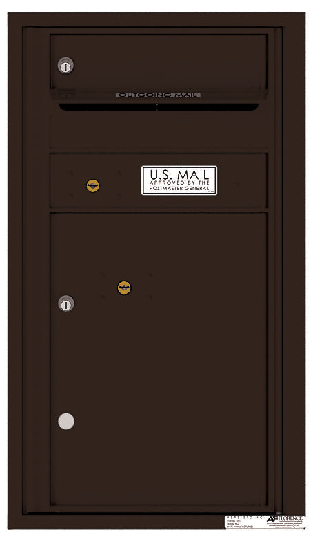 Florence 4C Horizontal Mailbox - 1 Door, 1 Parcel Locker - 8 Doors High Private Access