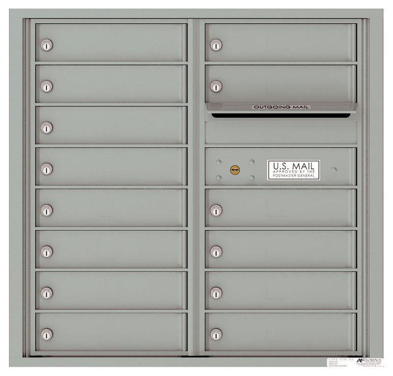 Front Loading Commercial Mailbox with 14 Tenant Compartments-Silver Speck (SS)