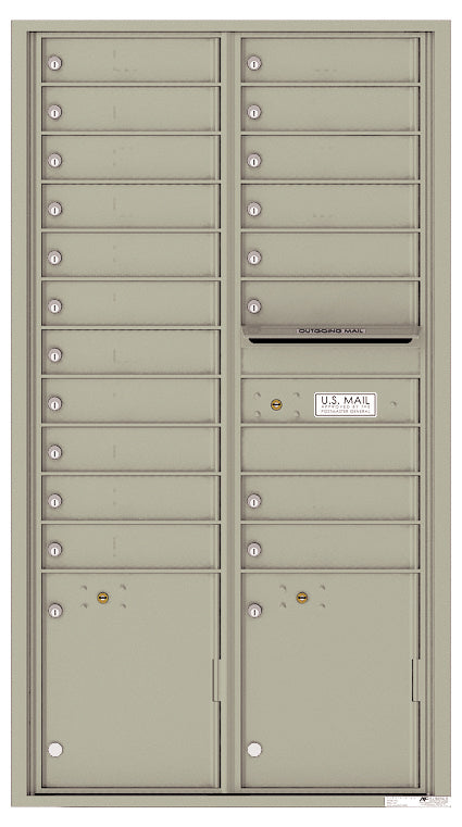 Florence 4C Horizontal Mailbox - 19 Doors, 2 Parcel Lockers - Max Height Private Access