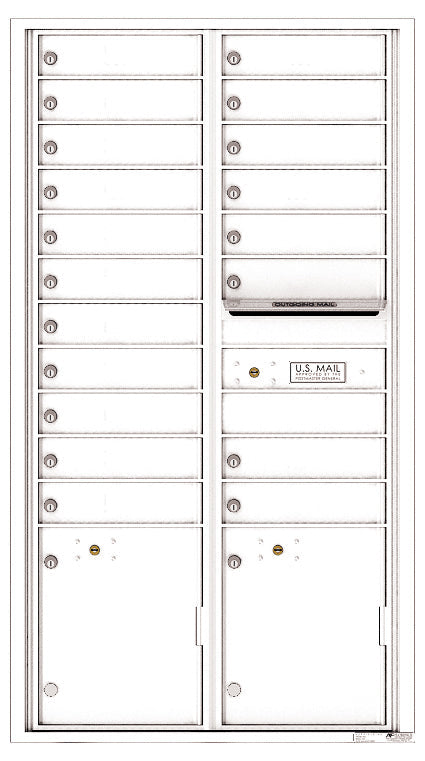 Florence 4C Horizontal Mailbox - 19 Doors, 2 Parcel Lockers - Max Height Private Access