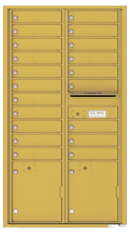 Florence 4C Horizontal Mailbox - 20 Doors, 2 Parcel Lockers - Max Height USPS Access