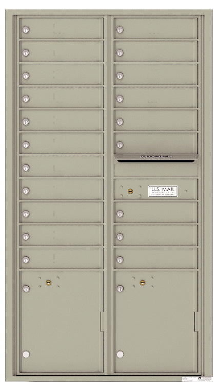 Florence 4C Horizontal Mailbox - 20 Doors, 2 Parcel Lockers - Max Height Private Access