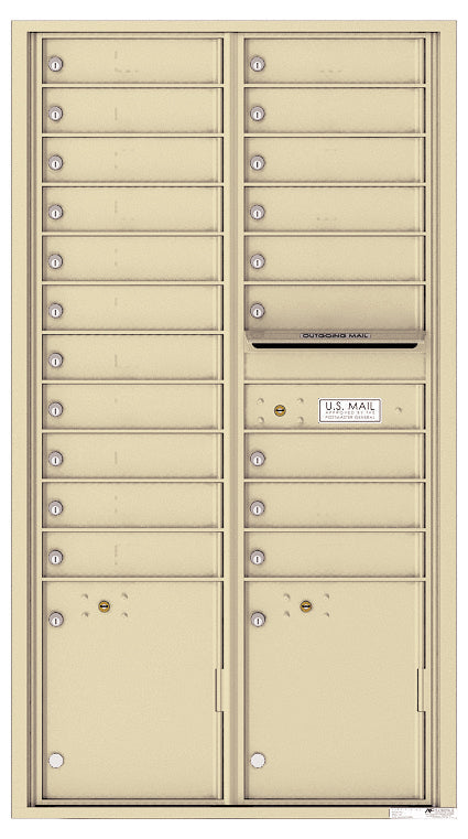 Florence 4C Horizontal Mailbox - 20 Doors, 2 Parcel Lockers - Max Height USPS Access