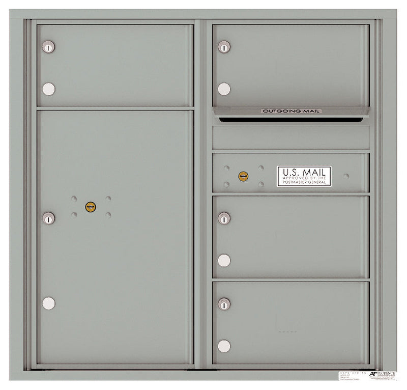 Florence 4C Horizontal Mailbox - 4 Doors, 1 Parcel Locker - 8 Doors High Private Access