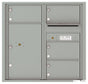 Front Loading Commercial Mailbox with 4 Tenant Compartments and 1 Parcel Locker-Silver Speck (SS)
