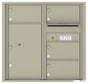 Front Loading Commercial Mailbox with 4 Tenant Compartments and 1 Parcel Locker-Postal Grey (PG)