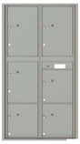 Front Loading Commercial Mailbox with 6 Parcel Lockers-Silver Speck (SS)