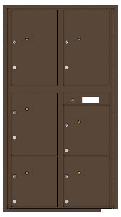 Front Loading Commercial Mailbox with 6 Parcel Lockers-Antique Bronze (AB)