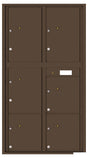 Front Loading Commercial Mailbox with 6 Parcel Lockers-Antique Bronze (AB)