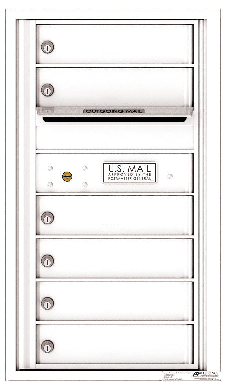 Florence 4C Horizontal Mailbox - 6 Doors - 8 Doors High Private Access