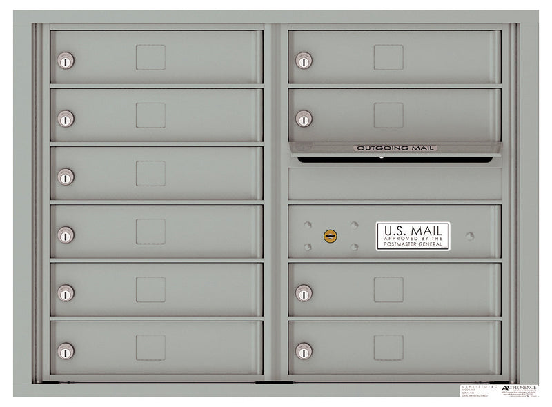 Florence 4C Horizontal Mailbox - 10 Doors - 6 Doors High Private Access