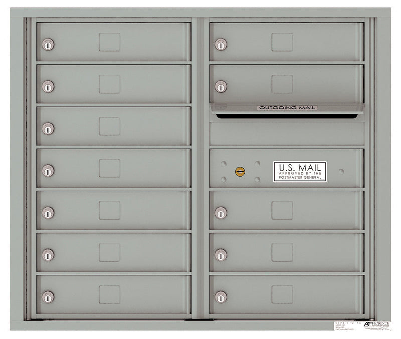 Florence 4C Horizontal Mailbox - 12 Doors - 7 Doors High Private Access