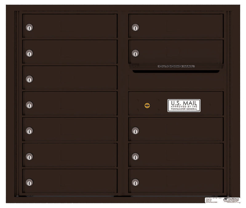 Florence 4C Horizontal Mailbox - 12 Doors - 7 Doors High Private Access