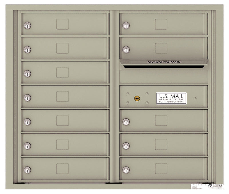 Florence 4C Horizontal Mailbox - 12 Doors - 7 Doors High Private Access