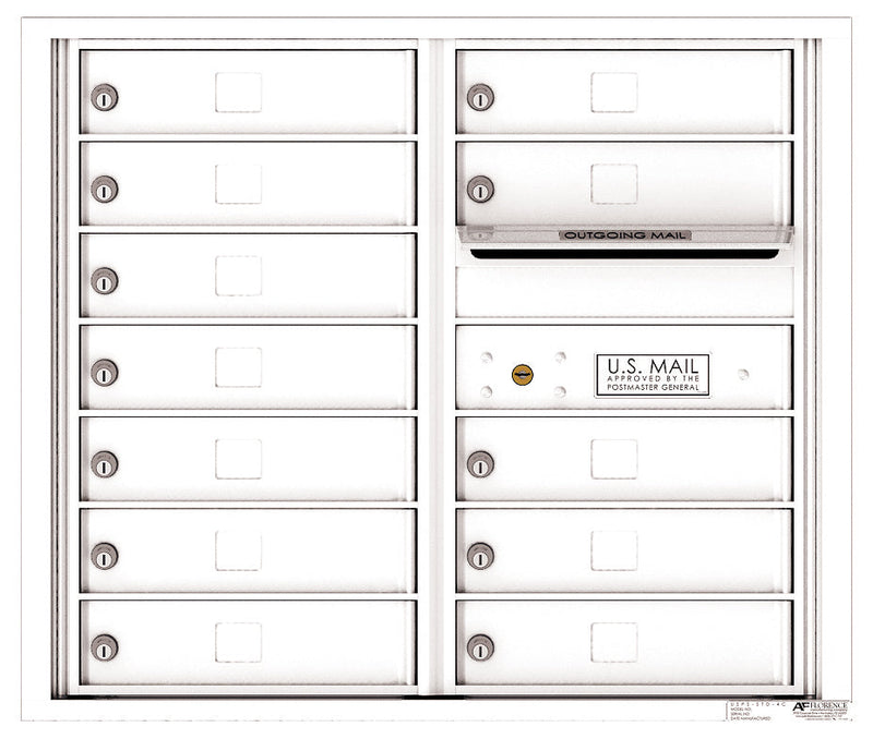 Florence 4C Horizontal Mailbox - 12 Doors - 7 Doors High Private Access