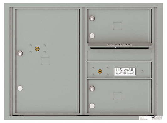 Florence 4C Horizontal Mailbox - 2 Doors, 1 Parcel Locker - 6 Doors High USPS Access