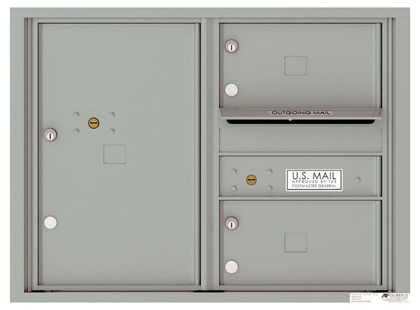 Florence 4C Horizontal Mailbox - 2 Doors, 1 Parcel Locker - 6 Doors High USPS Access