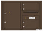 Front Loading Double Column Commercial Mailbox with 2 Tenant Compartments and 1 Parcel Locker-Antique Bronze (AB)