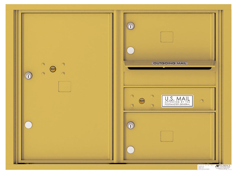 Florence 4C Horizontal Mailbox - 2 Doors, 1 Parcel Locker - 6 Doors High Private Access