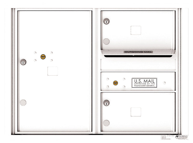Florence 4C Horizontal Mailbox - 2 Doors, 1 Parcel Locker - 6 Doors High Private Access