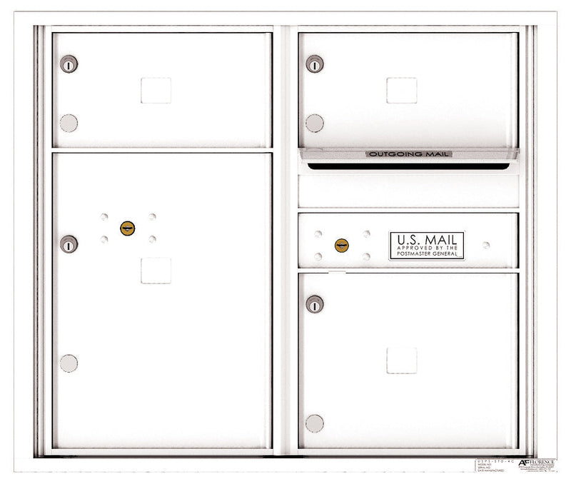 Florence 4C Horizontal Mailbox - 3 Doors, 1 Parcel Locker - 7 Doors High Private Access
