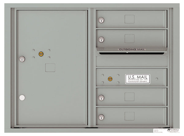 Florence 4C Horizontal Mailbox - 4 Doors, 1 Parcel Locker - 6 Doors High USPS Access