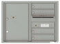 Front Loading Double Column Commercial Mailbox with 4 Tenant Compartments and 1 Parcel Locker-Silver Speck (SS)