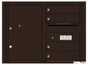 Florence 4C Horizontal Mailbox - 4 Doors, 1 Parcel Locker - 6 Doors High Private Access