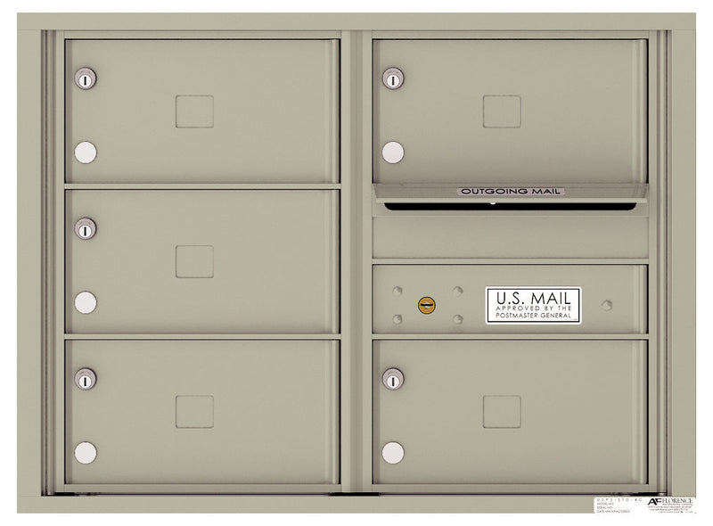 Florence 4C Horizontal Mailbox - 5 Doors - 6 Doors High Private Access