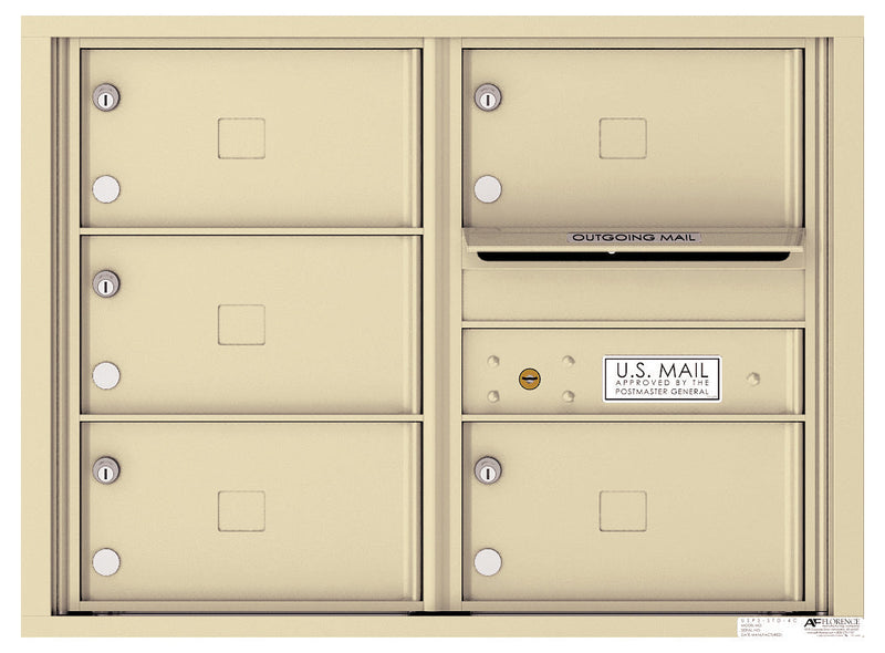 Florence 4C Horizontal Mailbox - 5 Doors - 6 Doors High Private Access