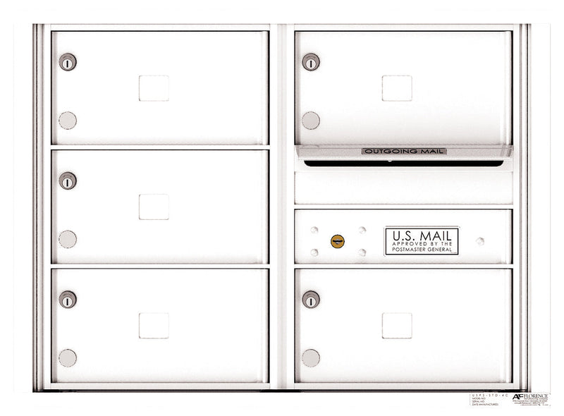 Florence 4C Horizontal Mailbox - 5 Doors - 6 Doors High Private Access