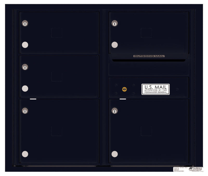 Florence 4C Horizontal Mailbox - 5 Doors - 7 Doors High - Double Column Private Access