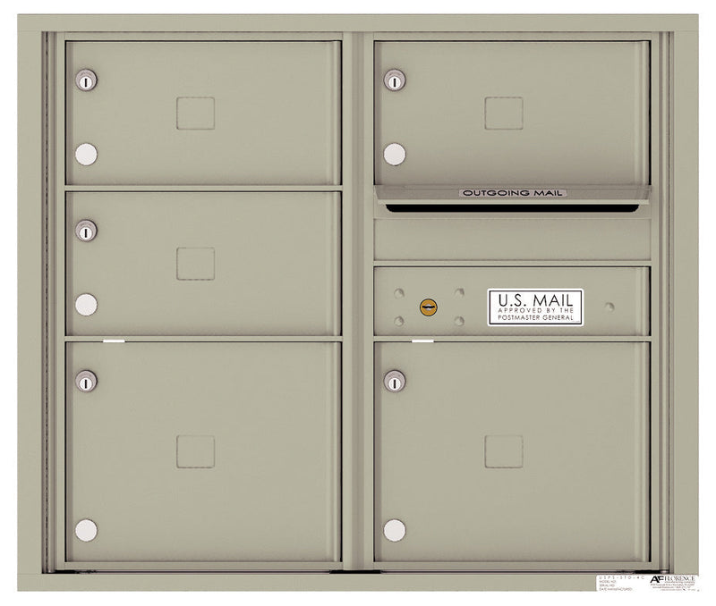 Florence 4C Horizontal Mailbox - 5 Doors - 7 Doors High - Double Column Private Access