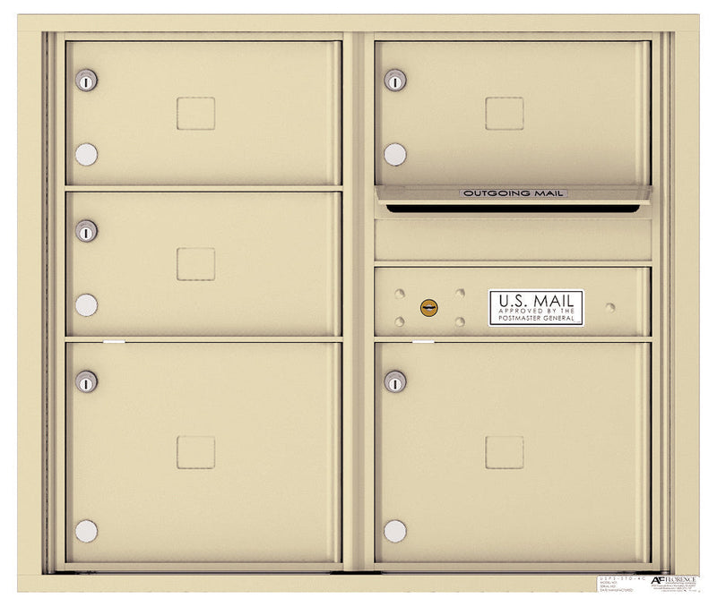 Florence 4C Horizontal Mailbox - 5 Doors - 7 Doors High - Double Column Private Access
