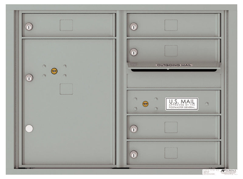 Florence 4C Horizontal Mailbox - 5 Doors, 1 Parcel Locker - 6 Doors High USPS Access