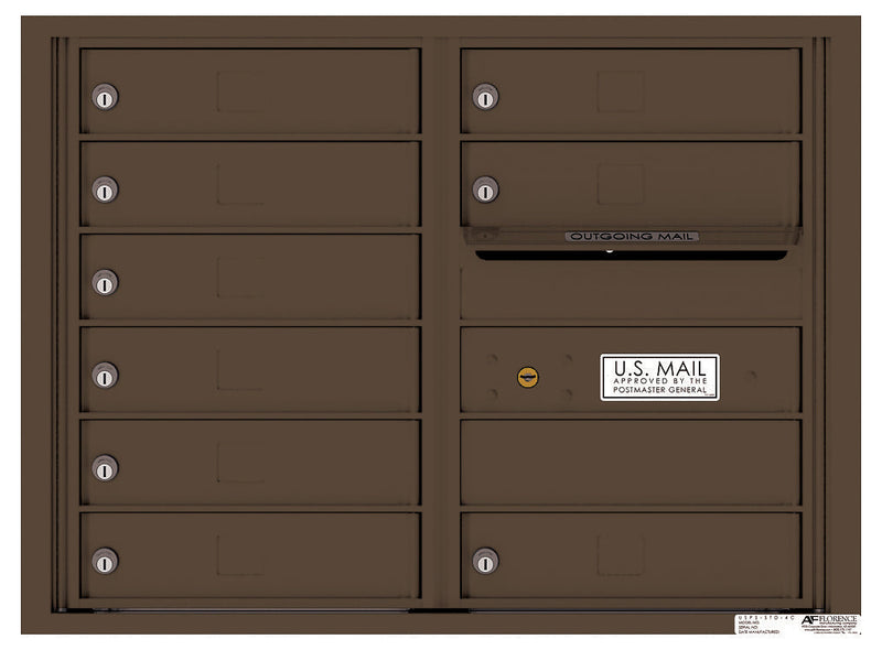 Front Loading Double Column Commercial Mailbox with 9 Tenant Doors-Antique Bronze (AB)