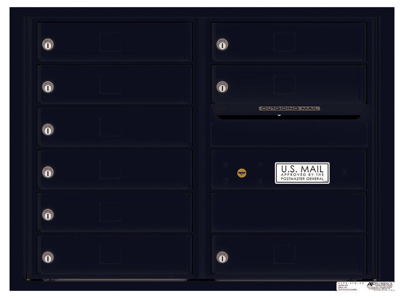 Florence 4C Horizontal Mailbox - 9 Doors - 6 Doors High Private Access