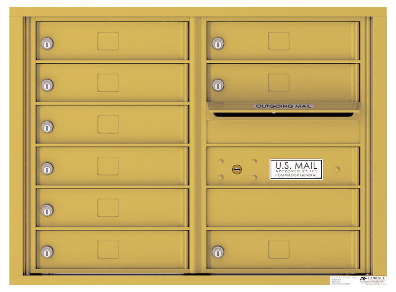 Florence 4C Horizontal Mailbox - 9 Doors - 6 Doors High Private Access