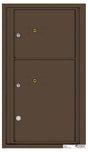 Front Loading Fully Recessed Single Column Commercial Mailbox with 2 Parcel Lockers-Antique Bronze (AB)