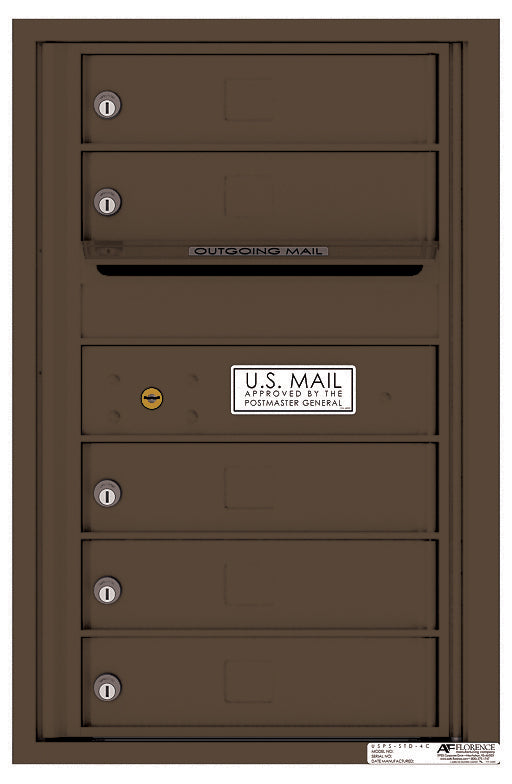 Florence 4C Horizontal Mailbox - 5 Doors - 7 Doors High - Single Column Private Access