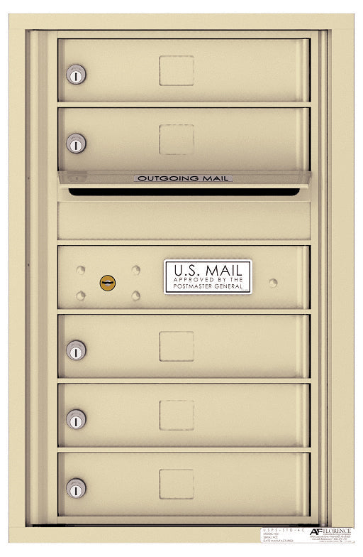 Florence 4C Horizontal Mailbox - 5 Doors - 7 Doors High - Single Column Private Access