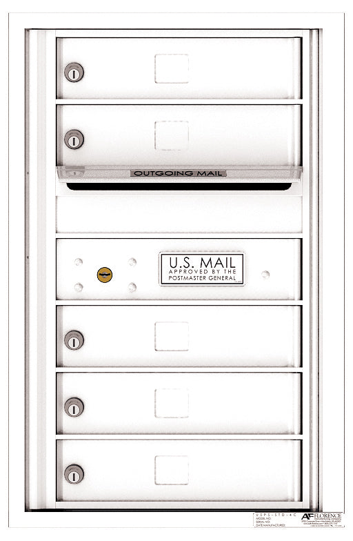 Florence 4C Horizontal Mailbox - 5 Doors - 7 Doors High - Single Column Private Access