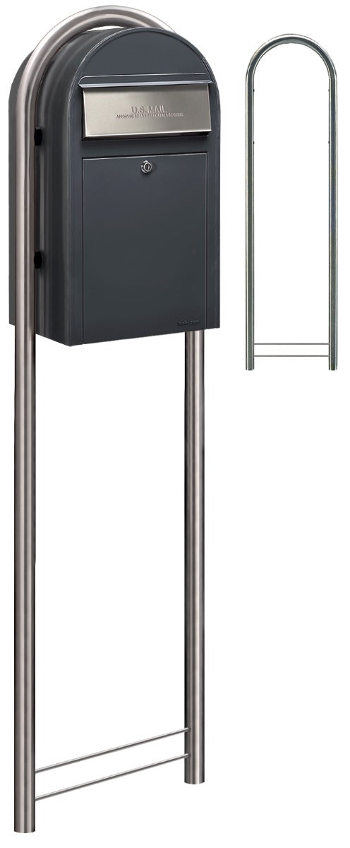 USPS Bobi Zinc Plated Round Mailbox Post