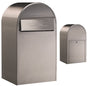 USPS Approved Bobi Grande B Rear Access Modern Locking Stainless Steel Mailbox with Round Green Post Combo - Secure Small Parcel Delivery