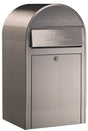 Bobi Grande Front Access Stainless Steel Mailbox with Round Black Post Combo